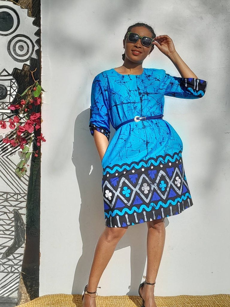 Blue, tunic dress