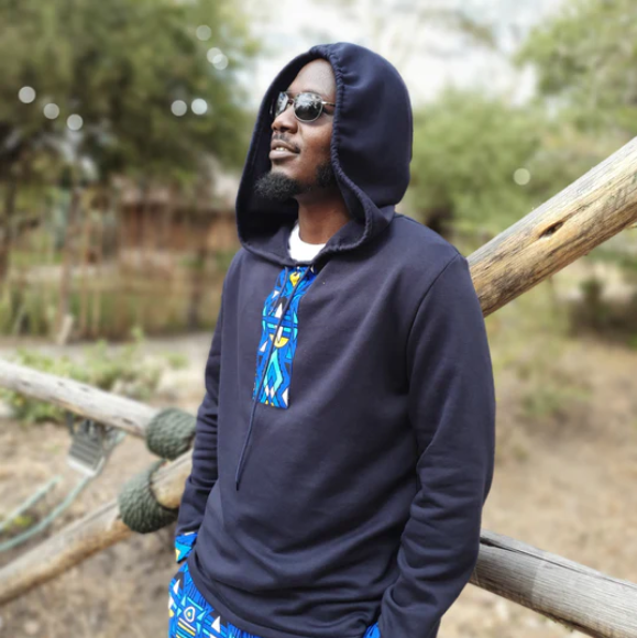 Fleece hoodies with batik detail