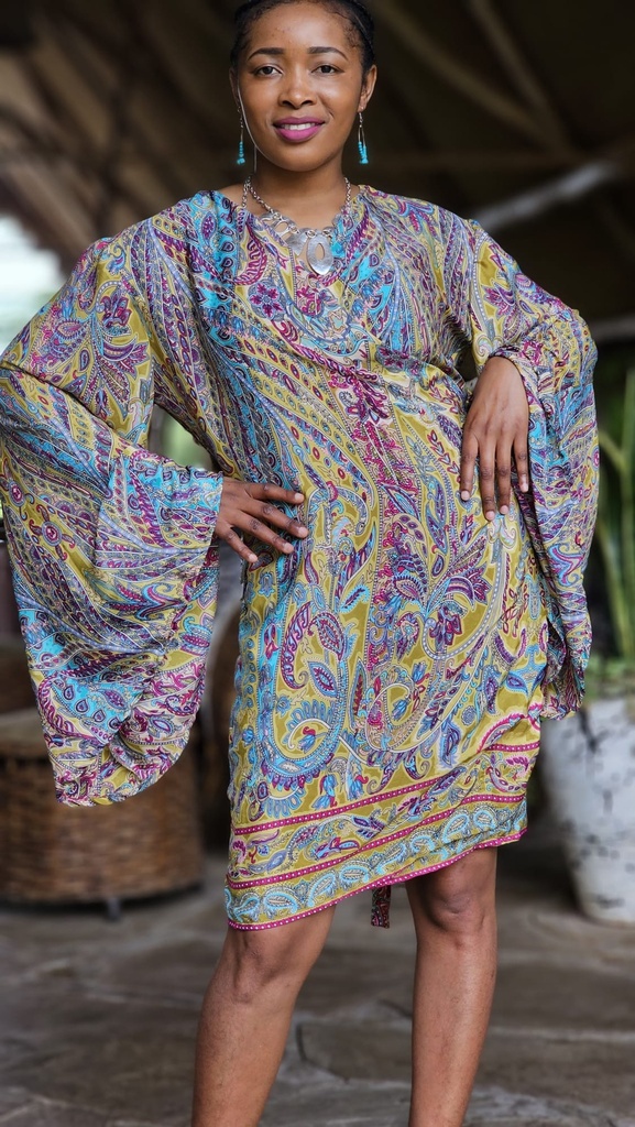 Mustard wrap dress