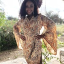 Nude silk wrap dress