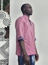 Short sleeve linen shirt, purple