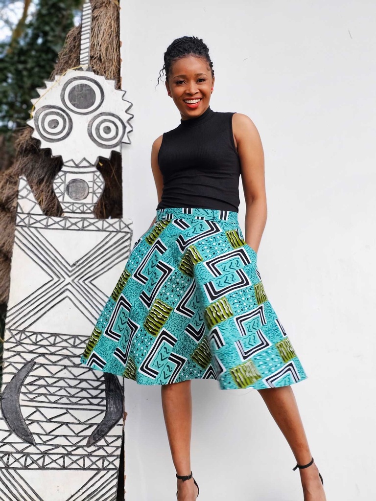 Turquoise short skirt
