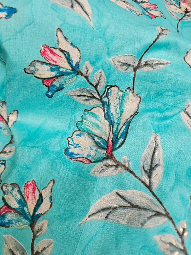 Turqouise floral cotton