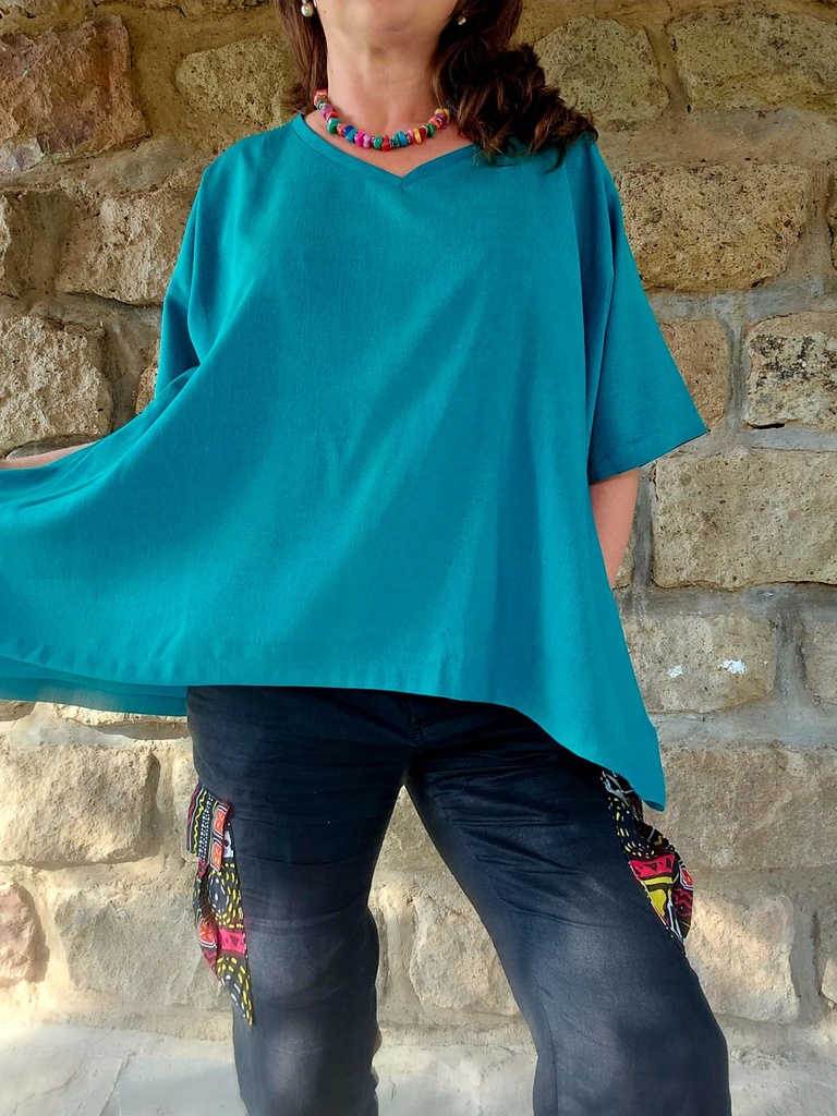 Dhalia asymmetric top turquoise
