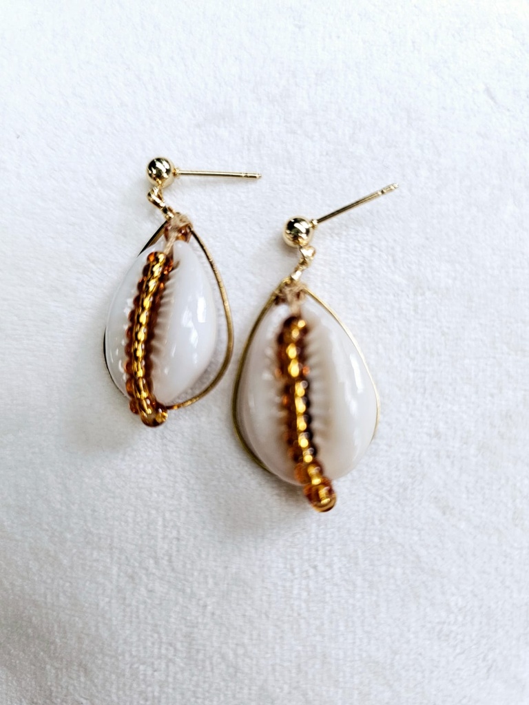 Gold shell earrings