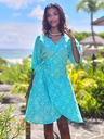 Eterna wrap dress in turquoise