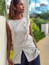Maison Trié linen top beige
