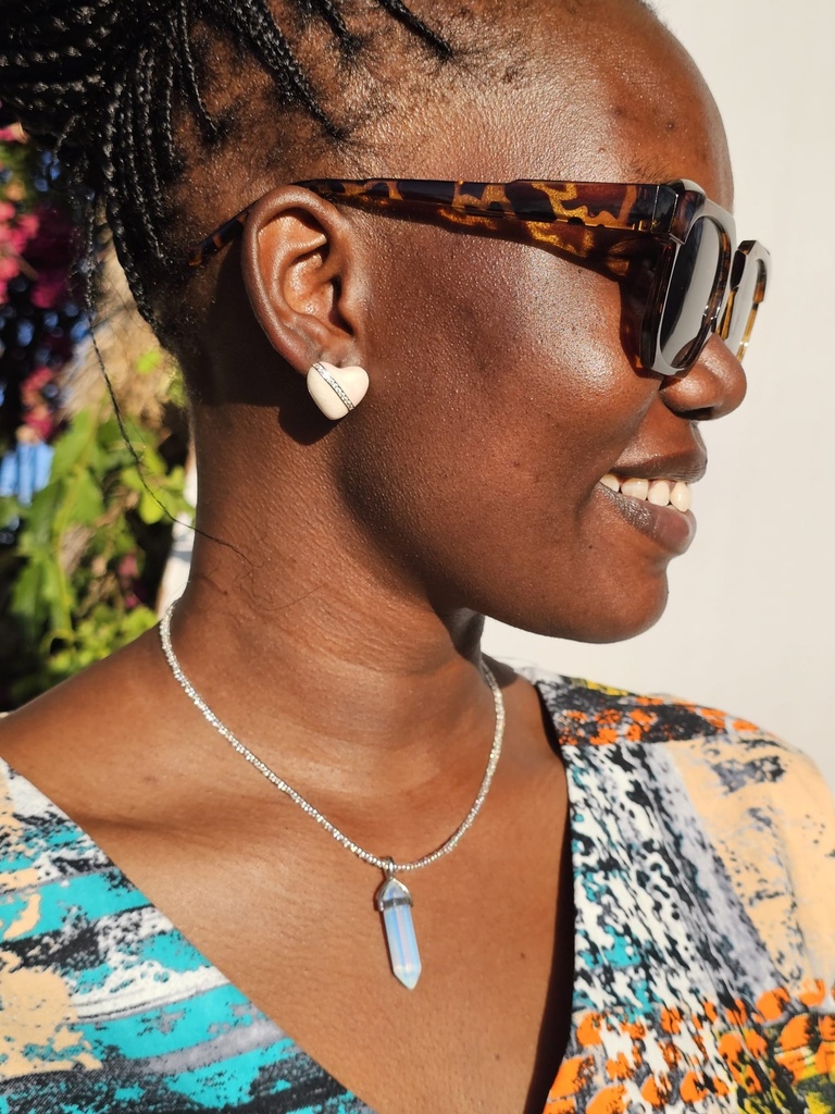 Marble heart earrings