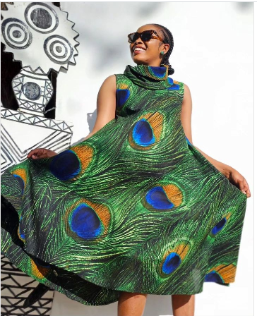 Peacock - Turtleneck dress