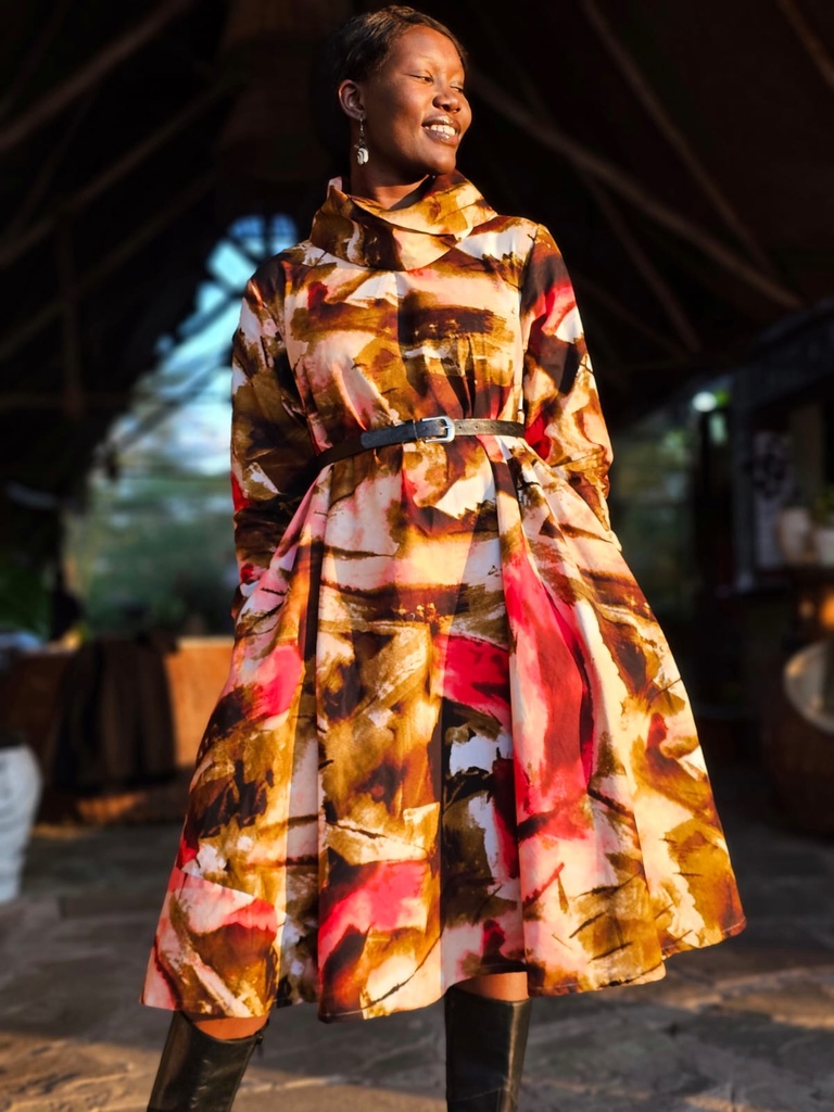 Automn magnolia turtleneck dress