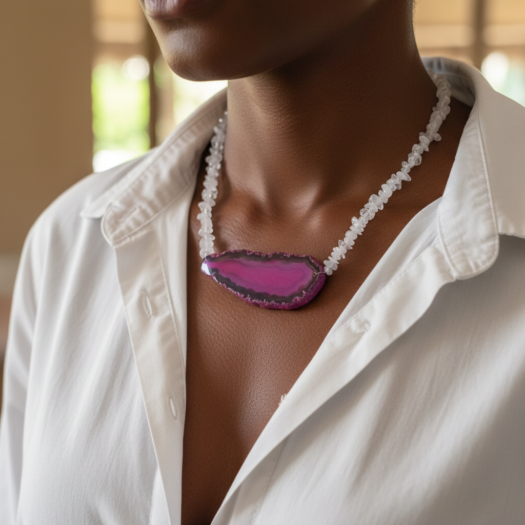 Hot pink diva necklace