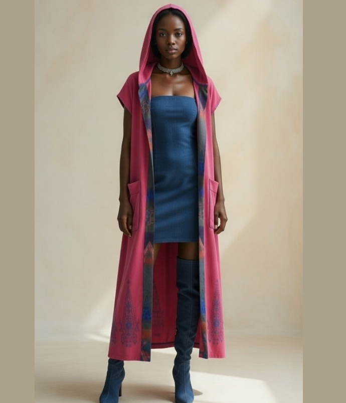 Eclipse cardigan hot pink reversible royal blue