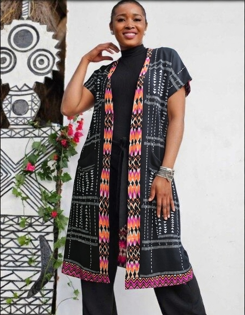 Eclipse cardigan orange reversible