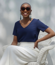 Soft cotton tops with short sleeve