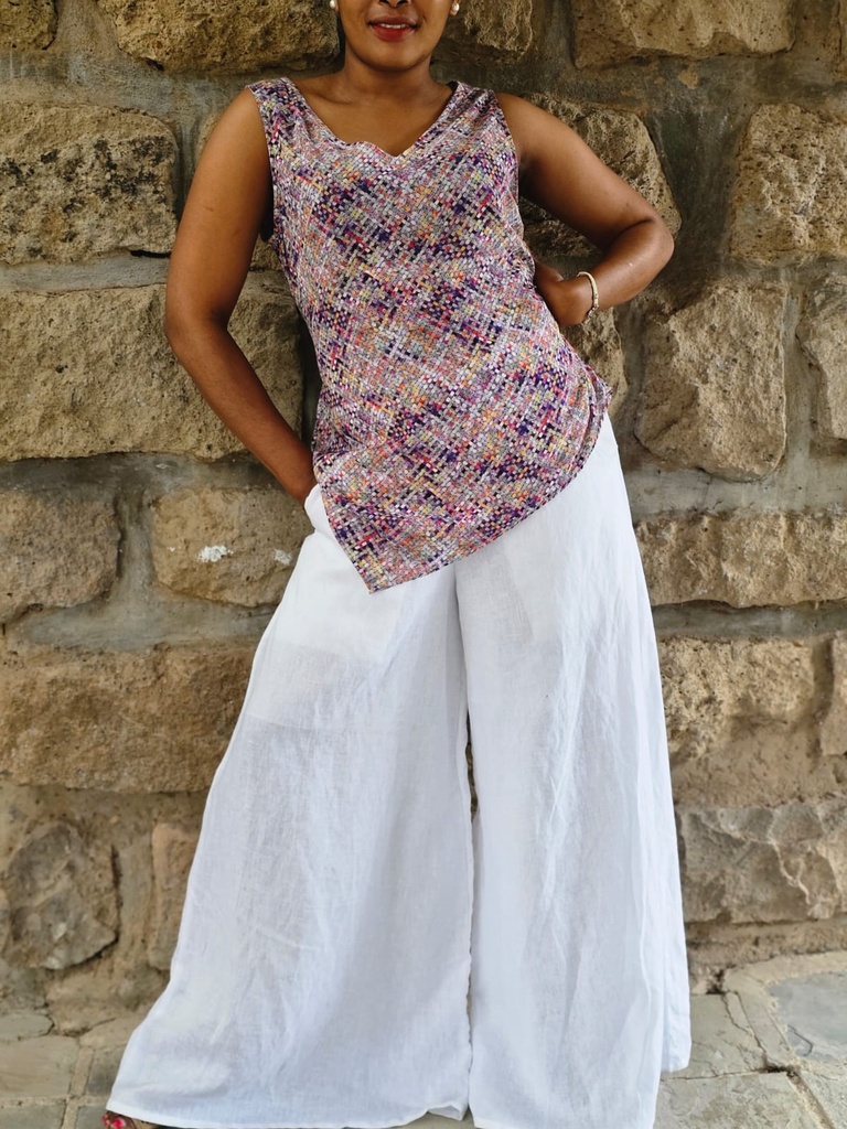 Palazzo in white linen