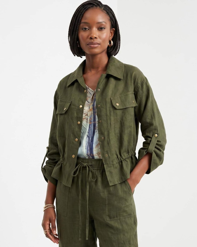 Tsavo linen jacket - jungle green