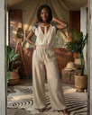 Demi-palazzo in linen, natural
