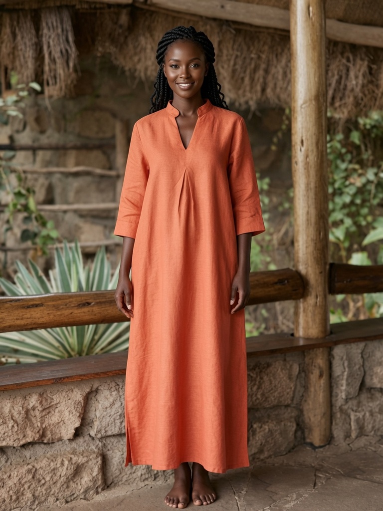 Amara dress burnt orange