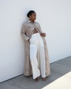 Long linen shirt all shades of cream