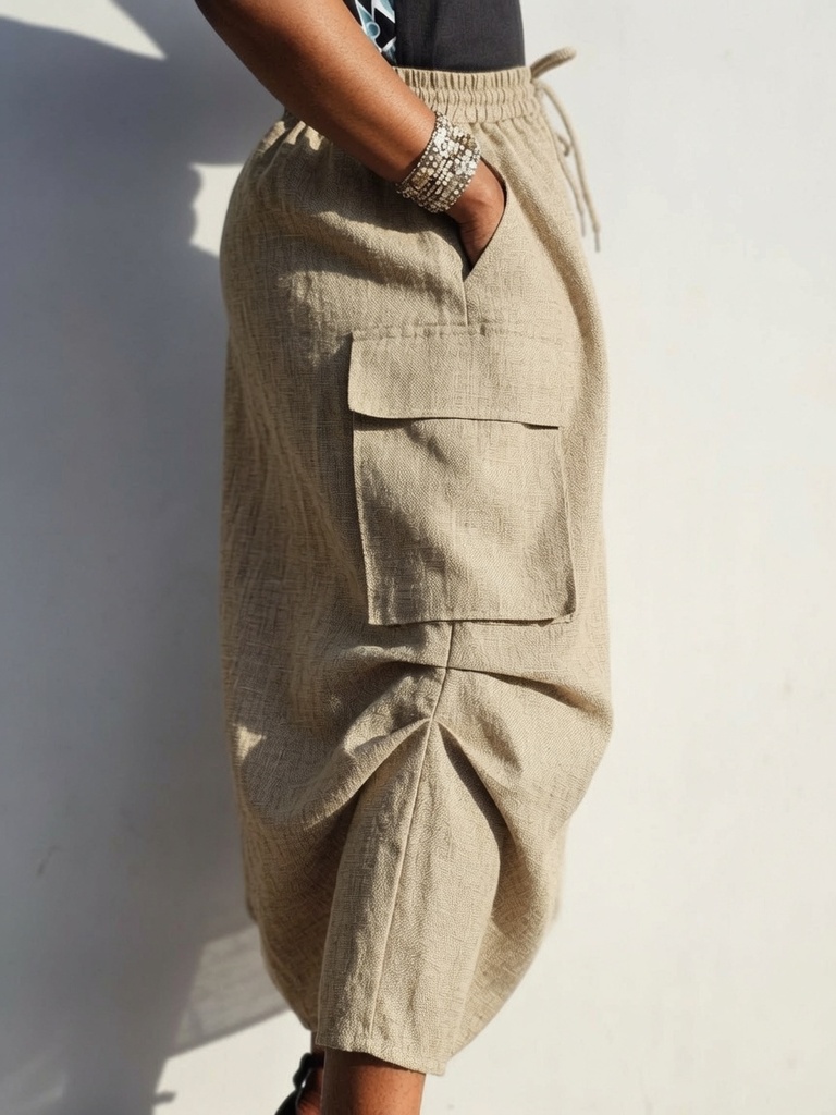 Cargo skirt warm natural
