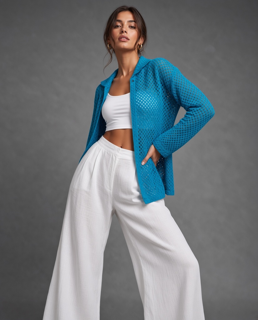 Boho cardigan turquoise blue