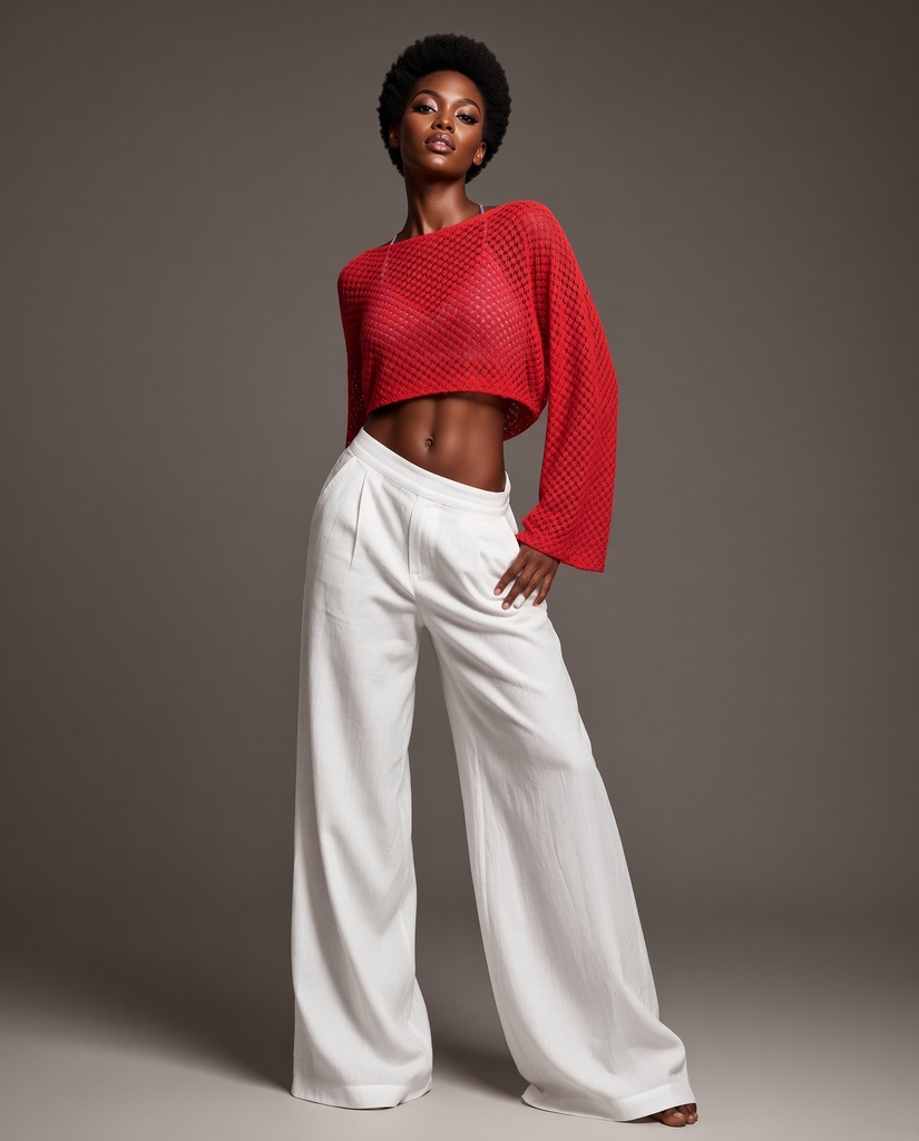 Boho crop top scarlet