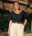 Soft cotton tops with short sleeve