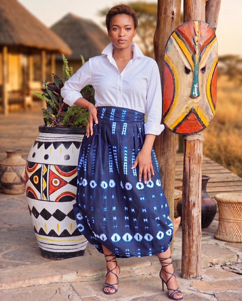 Baloon skirt indigo