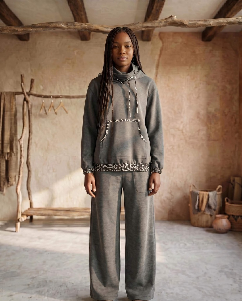 Swara cozy fleece set ash