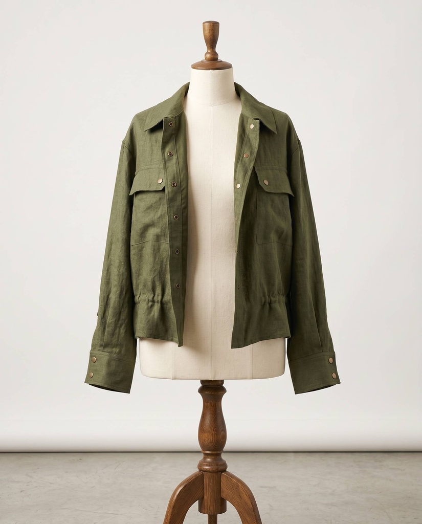Tsavo linen jacket - jungle green