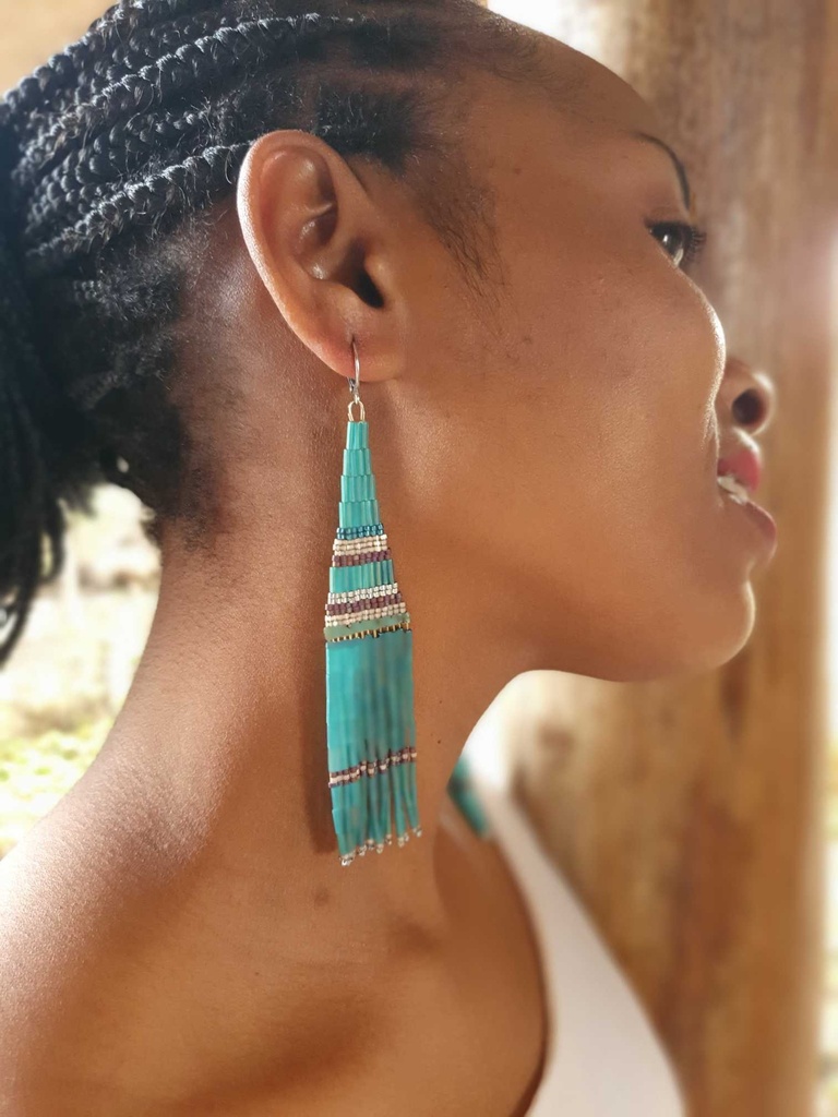 Big blue Miyuki earrings