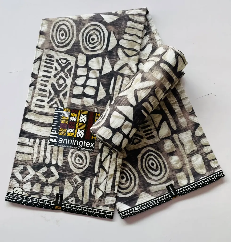 Grey and cream cotton print