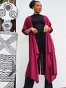Asymmetric cardigan - burgundy