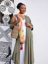 Asymmetric cardigan - olive