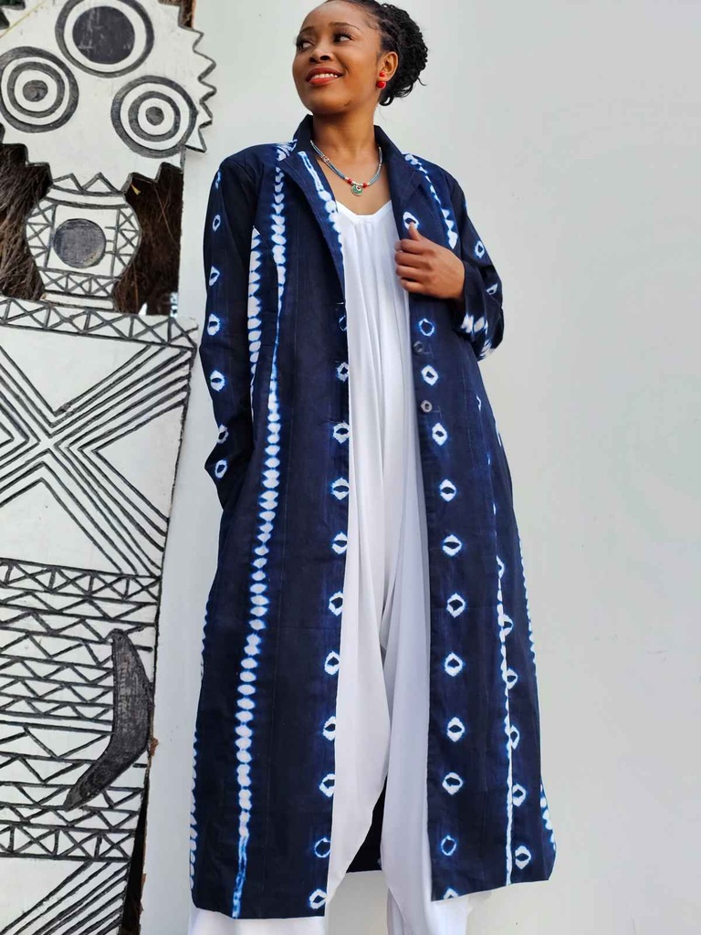 Long coat indigo
