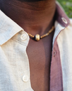 Hand painted wooden necklace