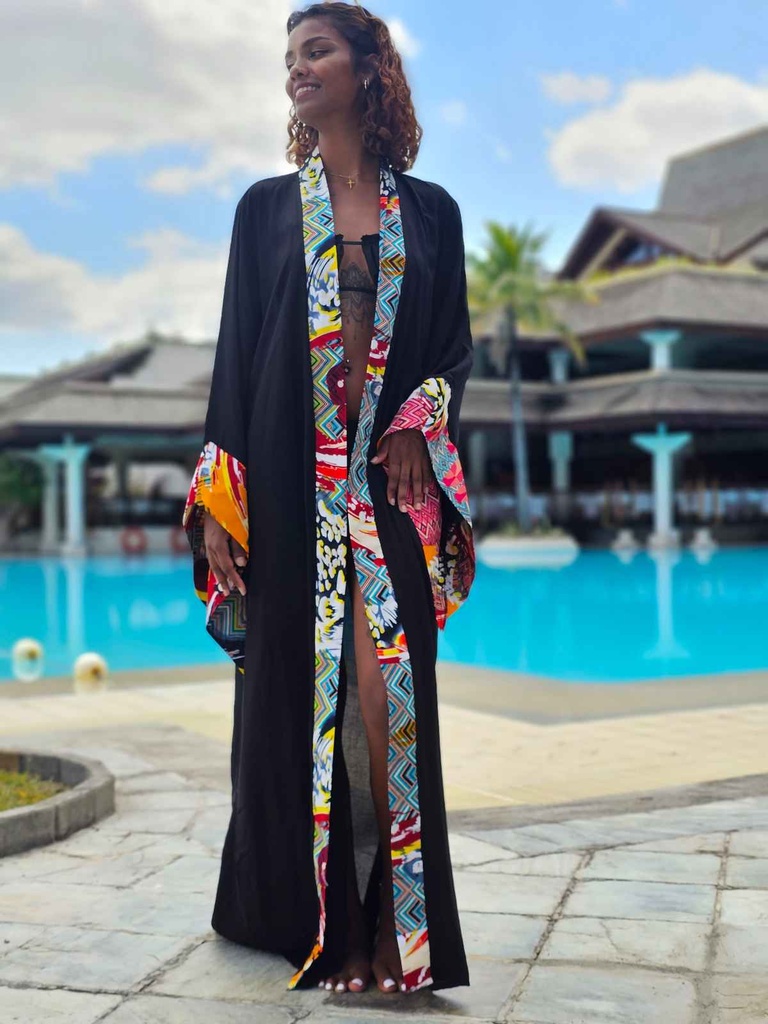 Moonlit veil kaftan noire