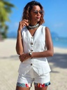 Linen vest blanche