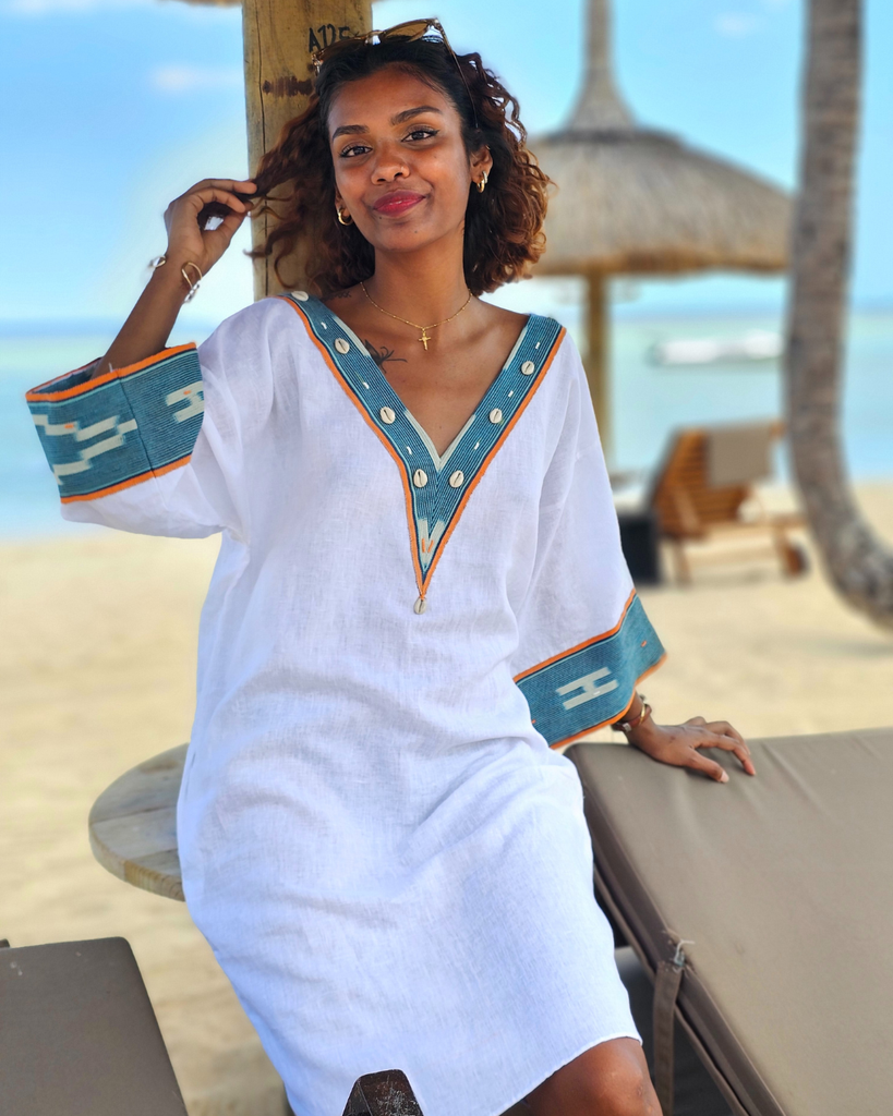 Azure nomad kaftan dress
