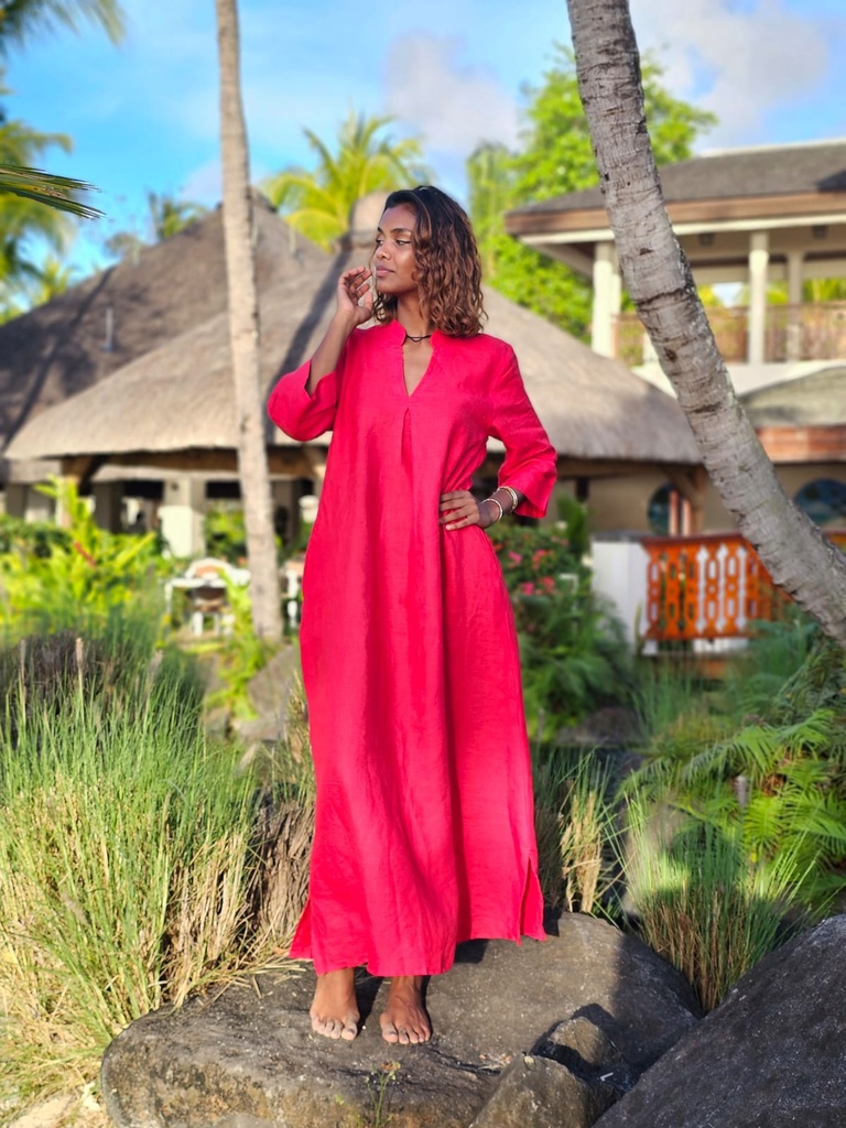 Amara dress coral red
