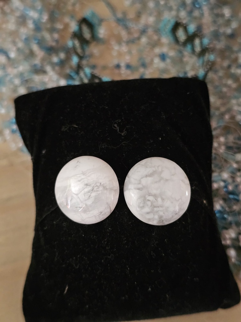 White candy marble earrings