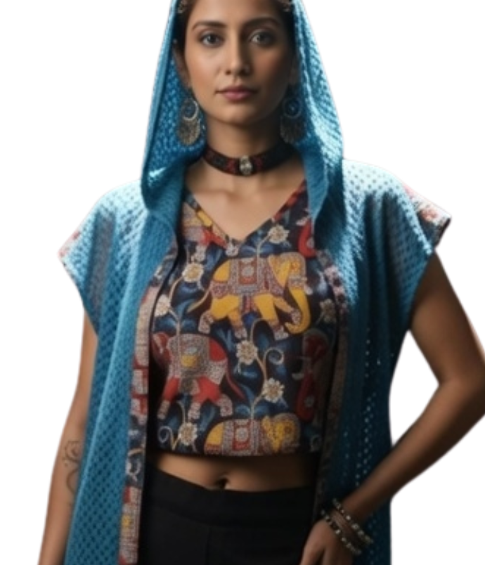 Eclipse cardigan hasti with trousers and top included