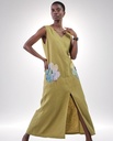 Botanica dress in linen olive green