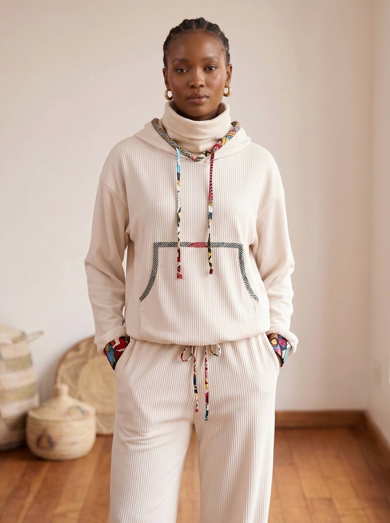 Swara cozy fleece set blanche 2
