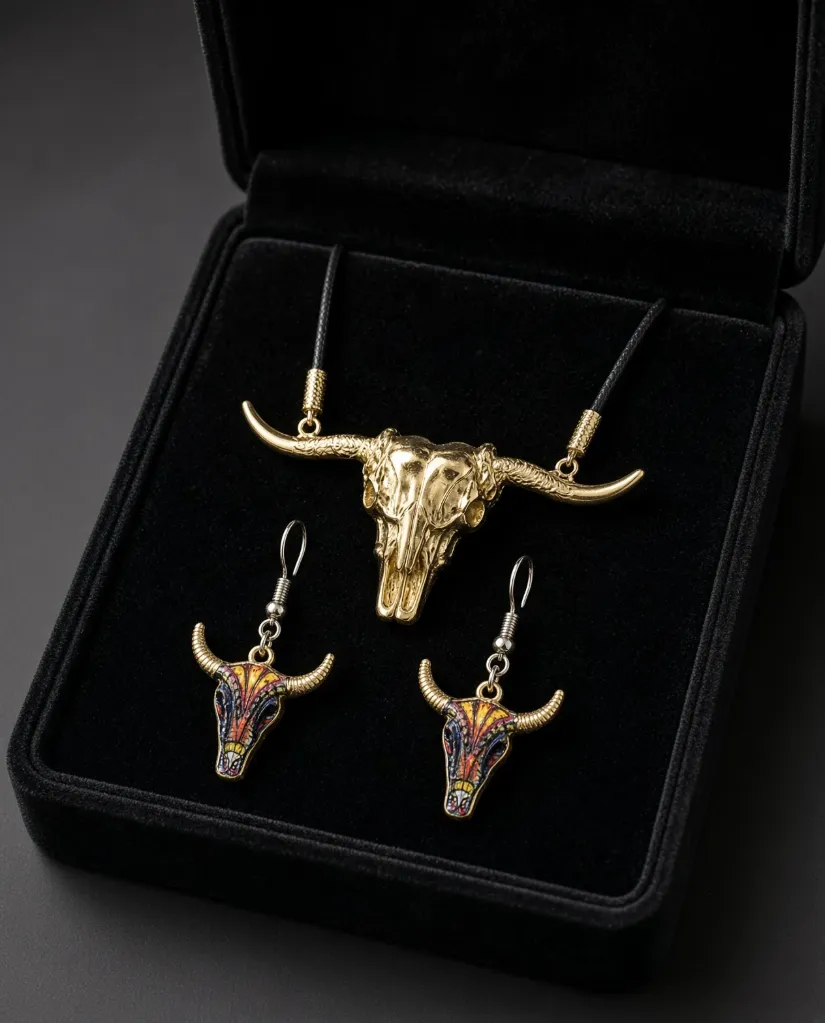 Toro necklace and earrings