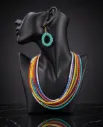 Beaded necklace and earring set